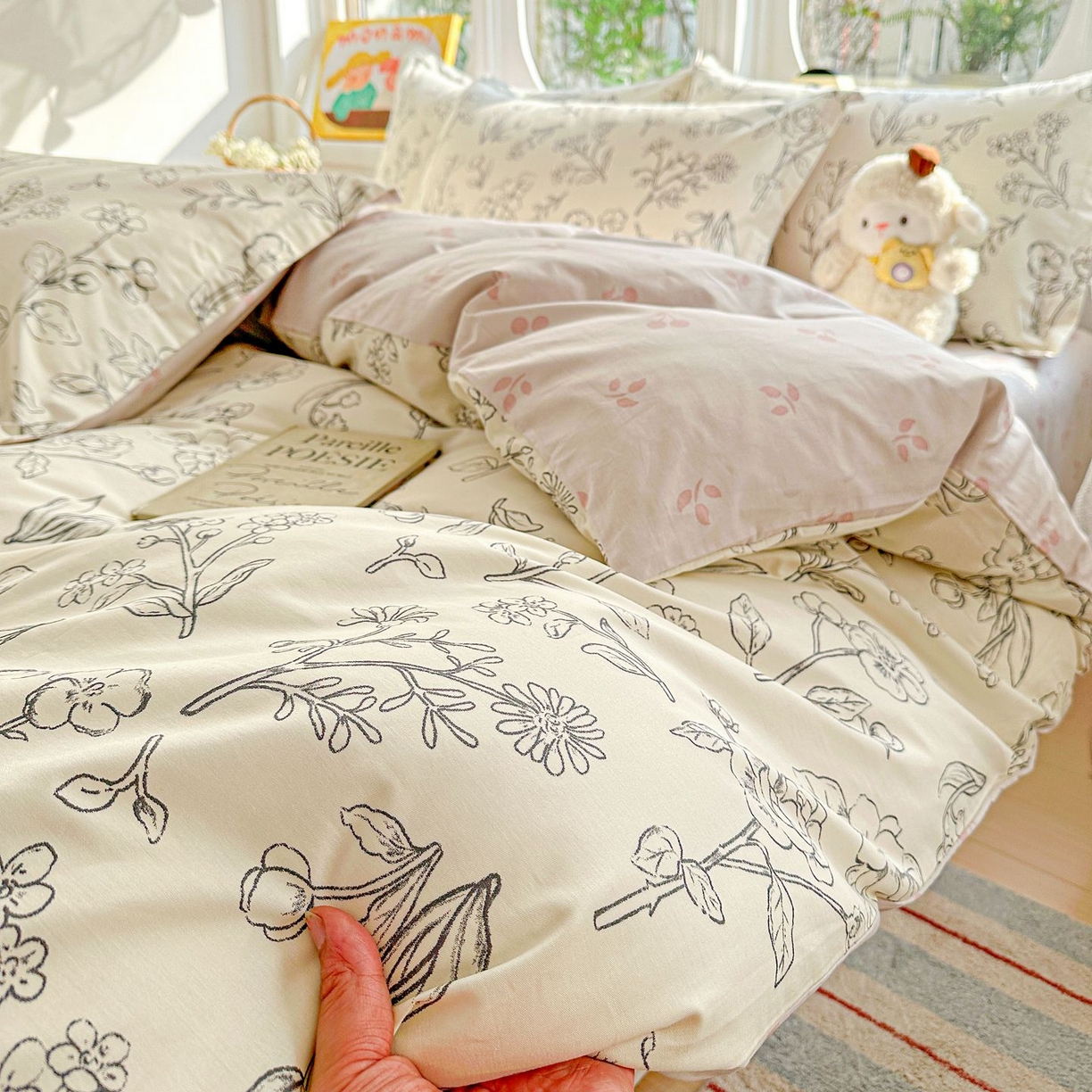 91家纺网 家纺一手货源 找家纺 恩泽家纺 2026新款13372ins全棉印花四件套单品系列-四件套 沫恋