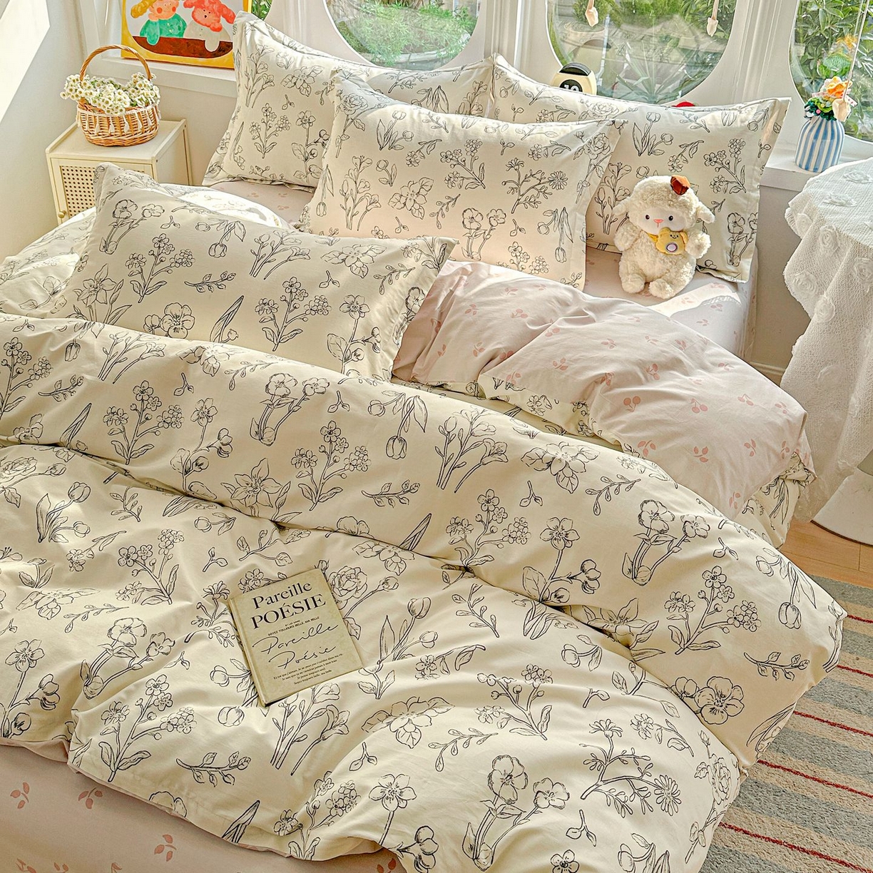 91家纺网 家纺一手货源 找家纺 恩泽家纺 2026新款13372ins全棉印花四件套单品系列-四件套 沫恋