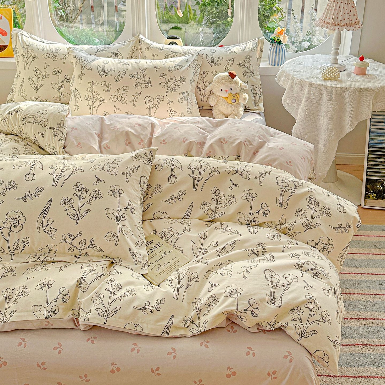 91家纺网 家纺一手货源 找家纺 恩泽家纺 2026新款13372ins全棉印花四件套单品系列-四件套 沫恋