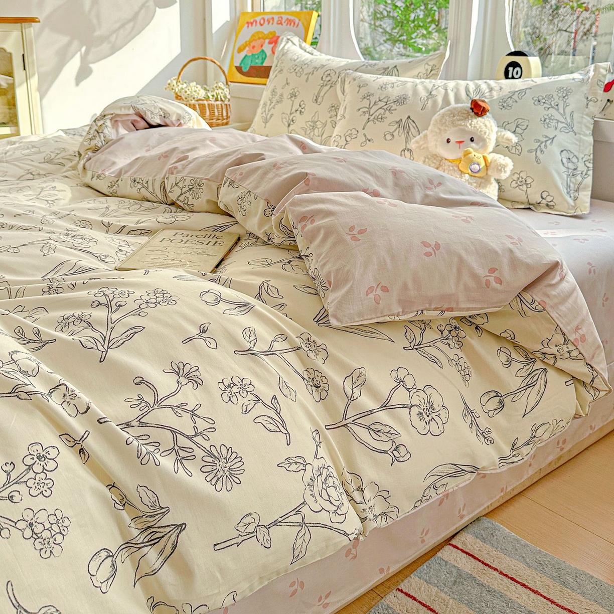 91家纺网 家纺一手货源 找家纺 恩泽家纺 2026新款13372ins全棉印花四件套单品系列-四件套 沫恋