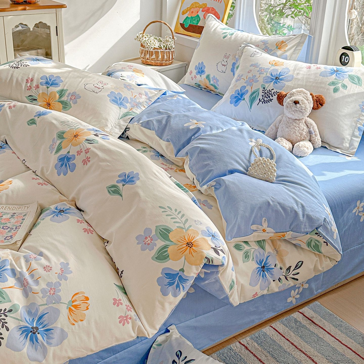 恩泽家纺 2026新款13372ins全棉印花四件套单品系列-四件套 若薇