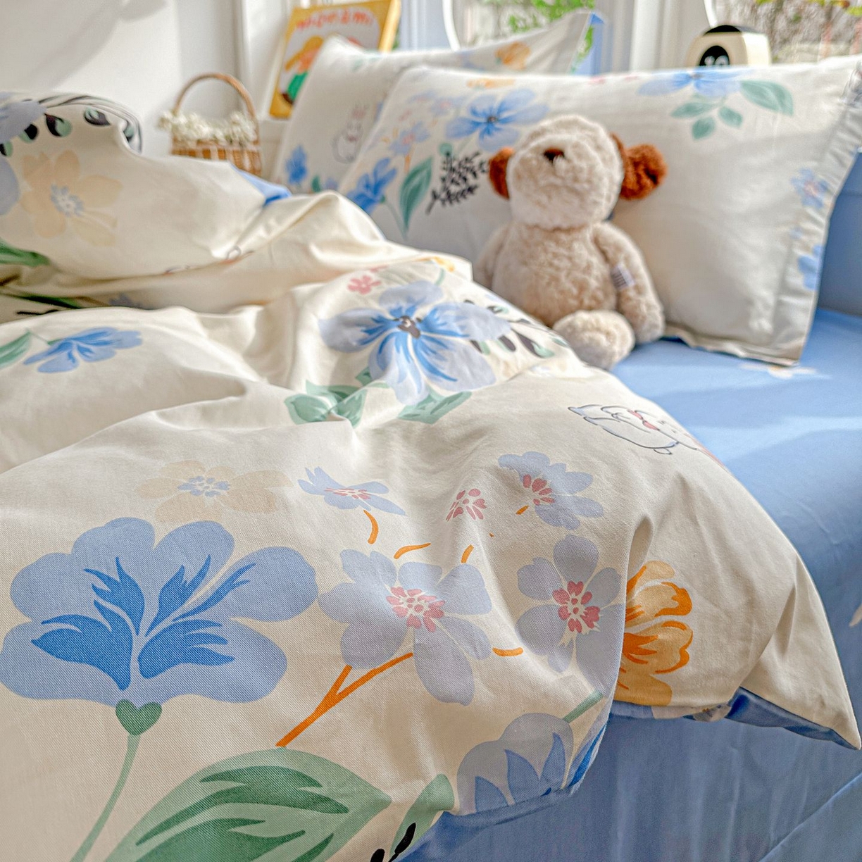 91家纺网 家纺一手货源 找家纺 恩泽家纺 2026新款13372ins全棉印花四件套单品系列-四件套 若薇