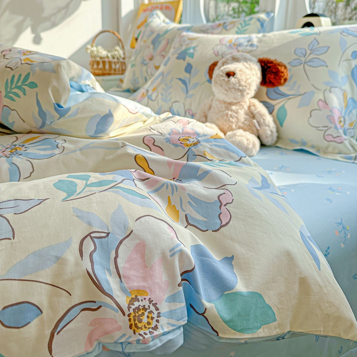 91家纺网 家纺一手货源 找家纺 恩泽家纺 2026新款13372ins全棉印花四件套单品系列-四件套 叶玲珑