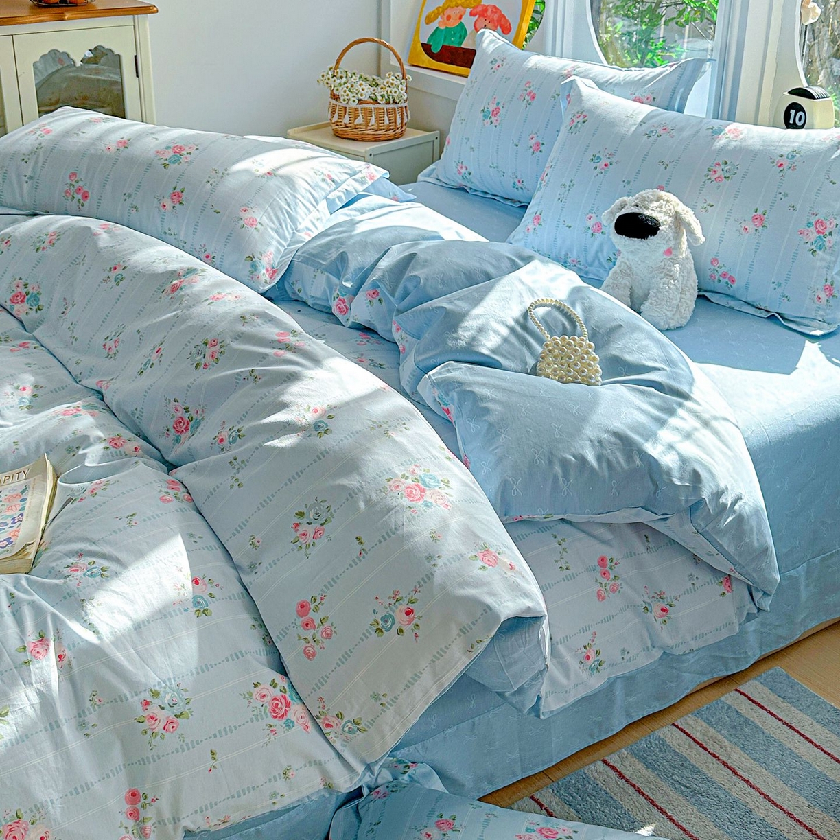 恩泽家纺 2026新款13372ins全棉印花四件套单品系列-四件套 优朵蔓