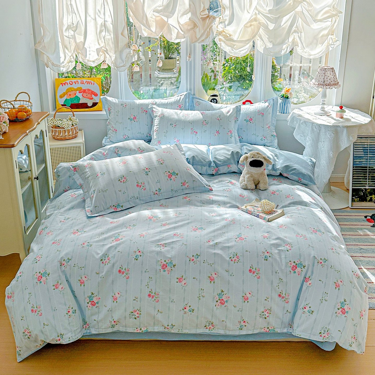 91家纺网 家纺一手货源 找家纺 恩泽家纺 2026新款13372ins全棉印花四件套单品系列-四件套 优朵蔓