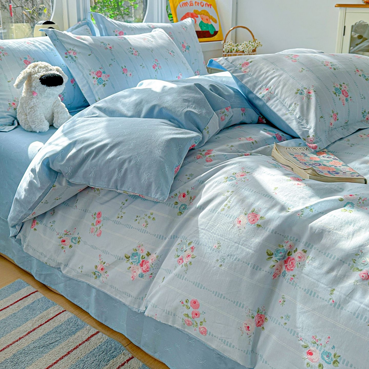 91家纺网 家纺一手货源 找家纺 恩泽家纺 2026新款13372ins全棉印花四件套单品系列-四件套 优朵蔓