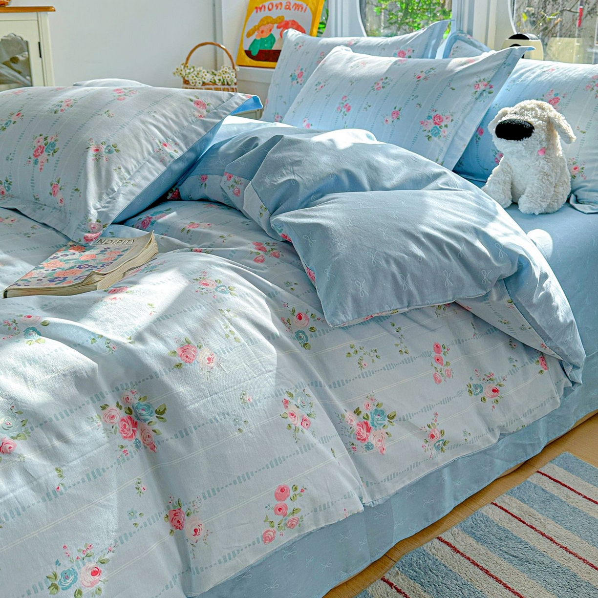 91家纺网 家纺一手货源 找家纺 恩泽家纺 2026新款13372ins全棉印花四件套单品系列-四件套 优朵蔓