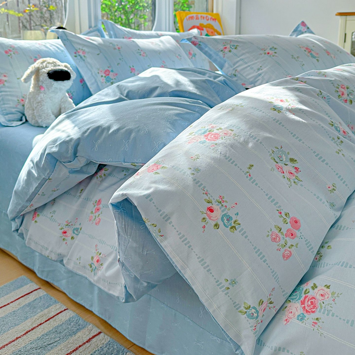 91家纺网 家纺一手货源 找家纺 恩泽家纺 2026新款13372ins全棉印花四件套单品系列-四件套 优朵蔓