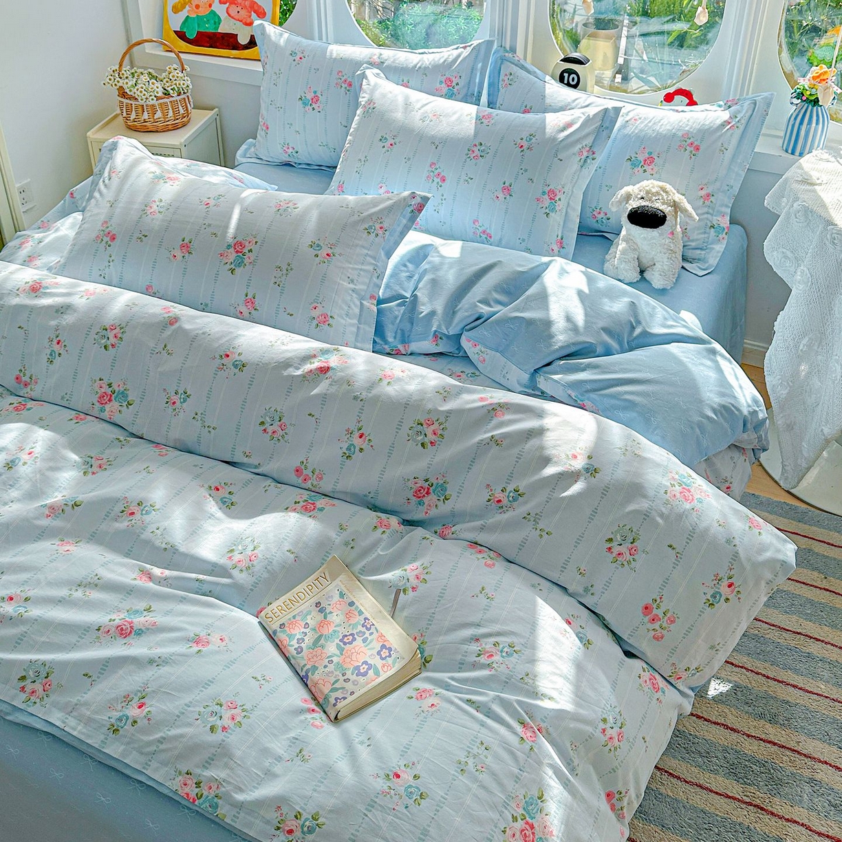 91家纺网 家纺一手货源 找家纺 恩泽家纺 2026新款13372ins全棉印花四件套单品系列-四件套 优朵蔓