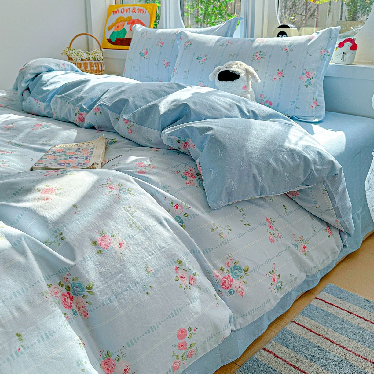 91家纺网 家纺一手货源 找家纺 恩泽家纺 2026新款13372ins全棉印花四件套单品系列-四件套 优朵蔓