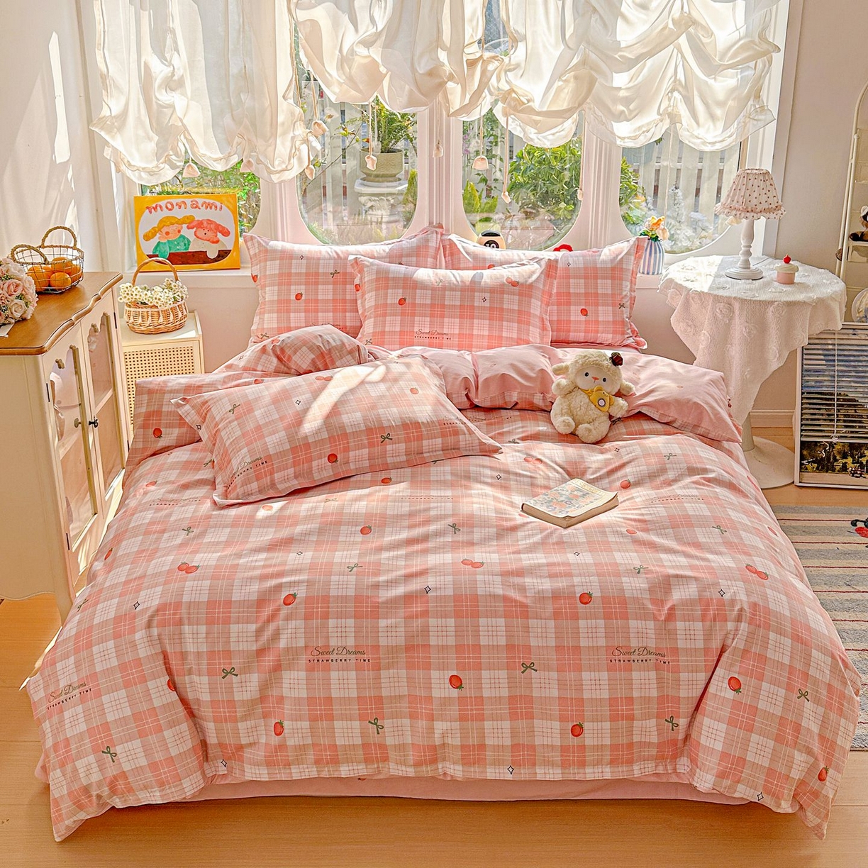 91家纺网 家纺一手货源 找家纺 恩泽家纺 2026新款13372ins全棉印花四件套单品系列-四件套 早安