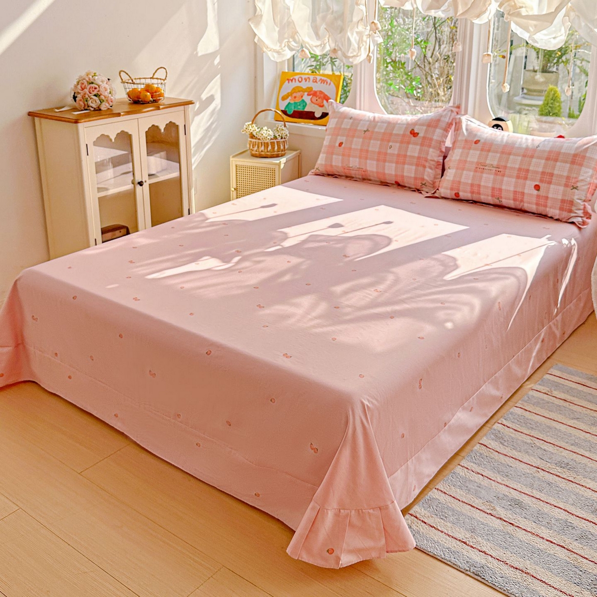 91家纺网 家纺一手货源 找家纺 恩泽家纺 2026新款13372ins全棉印花四件套单品系列-四件套 早安