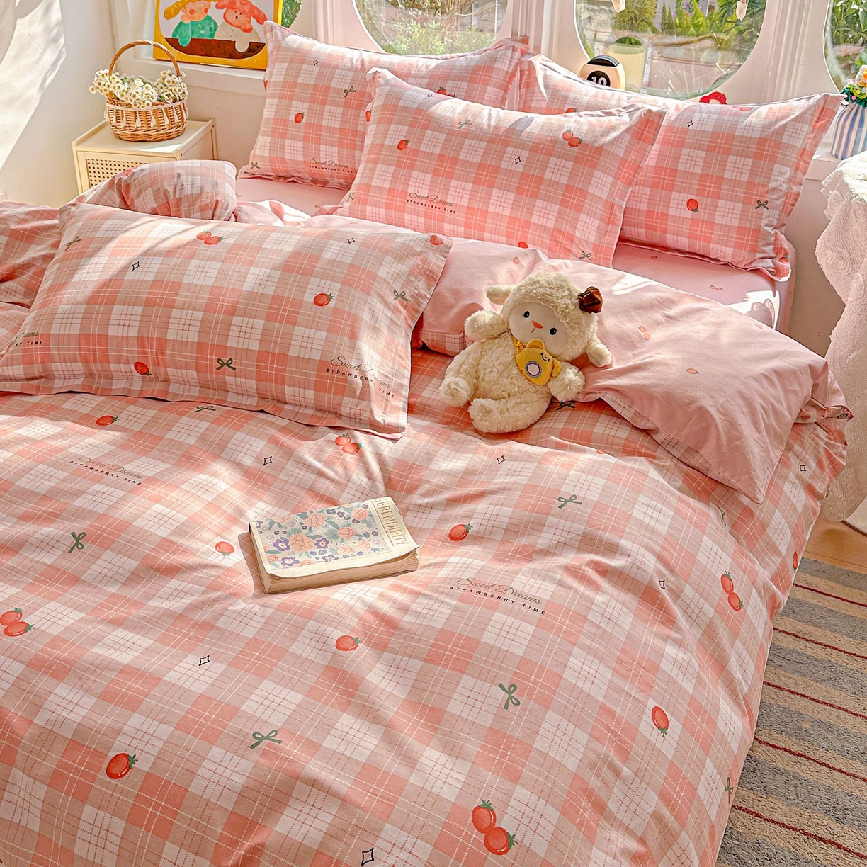 91家纺网 家纺一手货源 找家纺 恩泽家纺 2026新款13372ins全棉印花四件套单品系列-四件套 早安