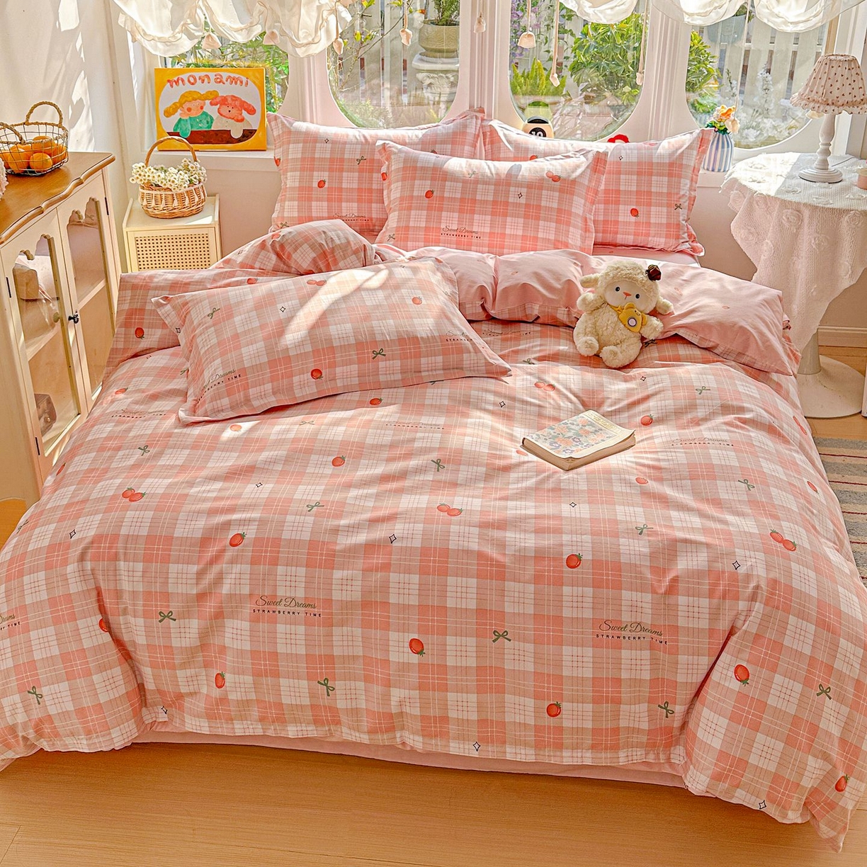 91家纺网 家纺一手货源 找家纺 恩泽家纺 2026新款13372ins全棉印花四件套单品系列-四件套 早安