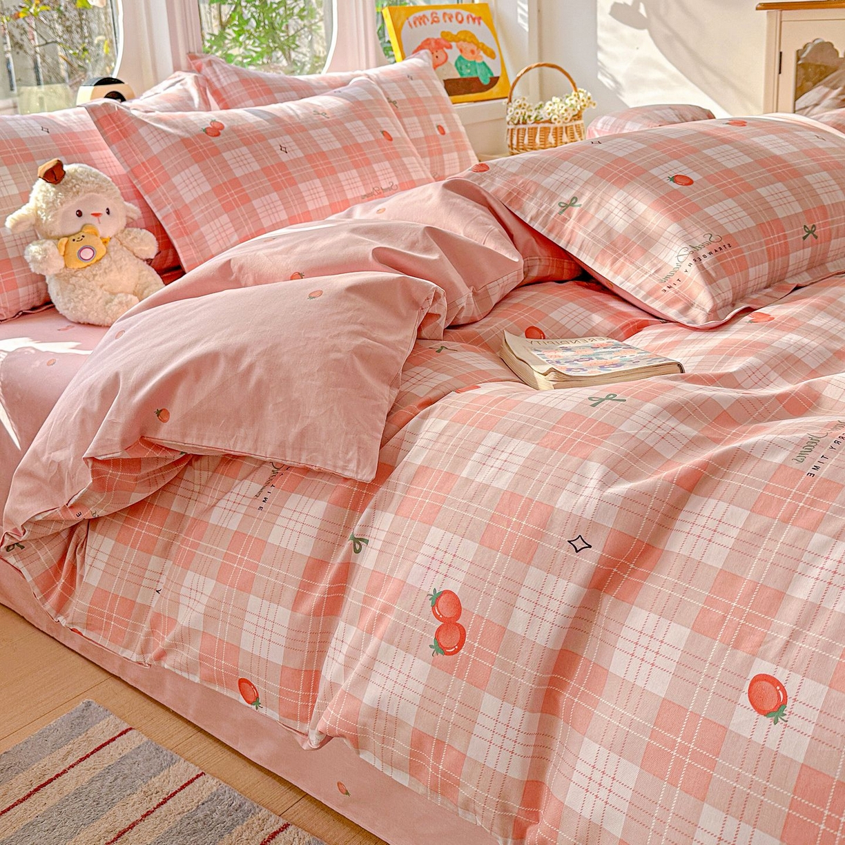 91家纺网 家纺一手货源 找家纺 恩泽家纺 2026新款13372ins全棉印花四件套单品系列-四件套 早安