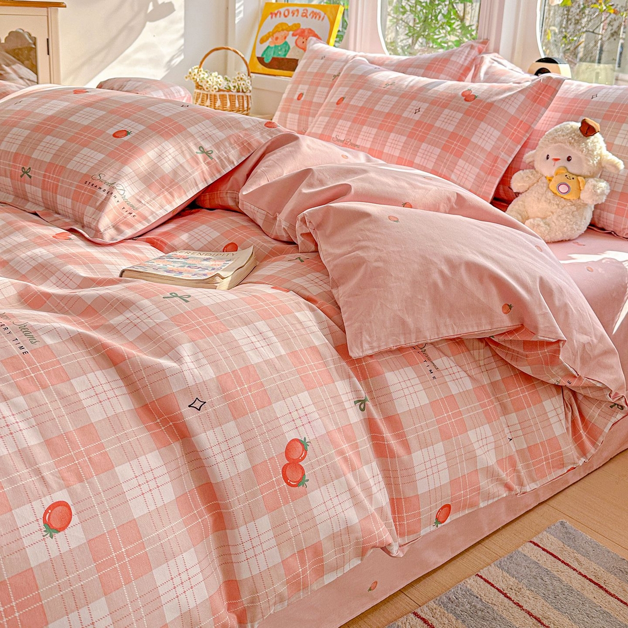 91家纺网 家纺一手货源 找家纺 恩泽家纺 2026新款13372ins全棉印花四件套单品系列-四件套 早安