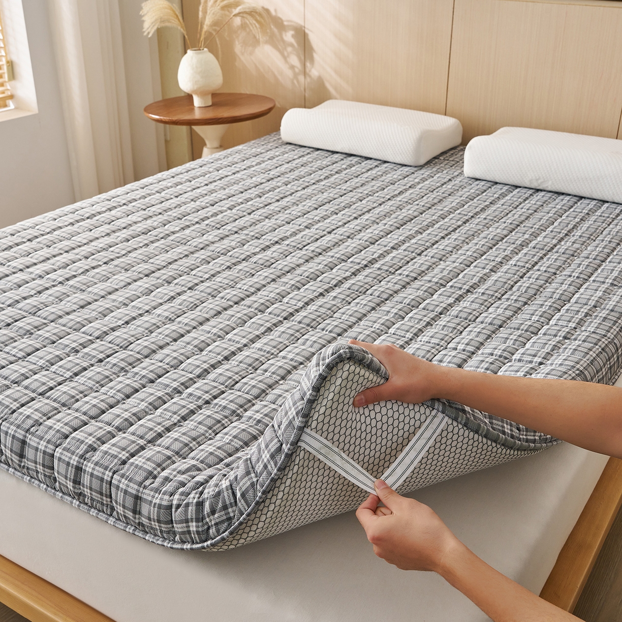 91家纺网 家纺一手货源 找家纺 （总）月茶家纺 2026新款单边格调新疆棉床垫