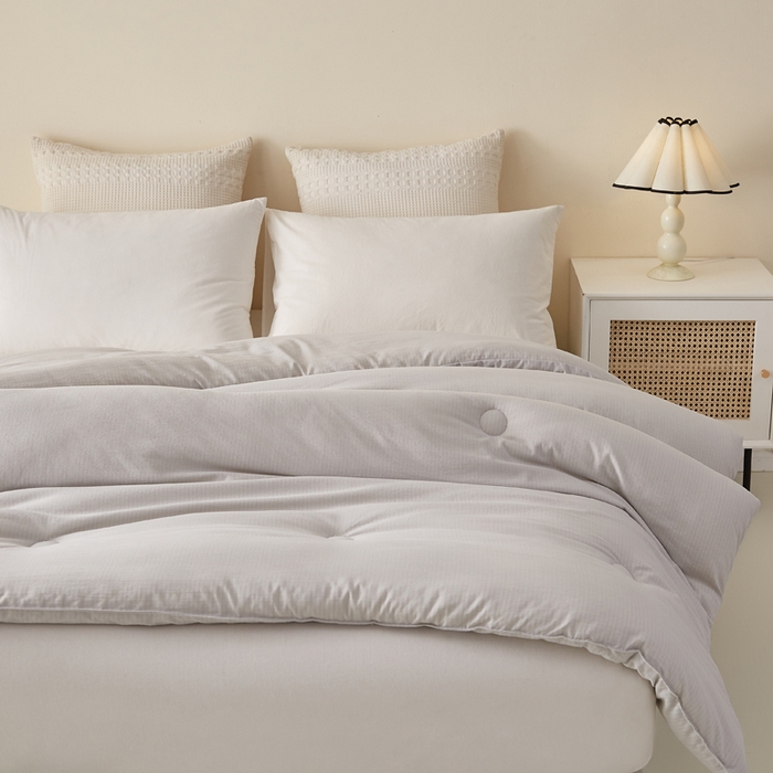 91家纺网 家纺一手货源 找家纺 蓝冰家纺 2026新款木棉提花新疆棉花冬被春秋被被子被芯 灰色