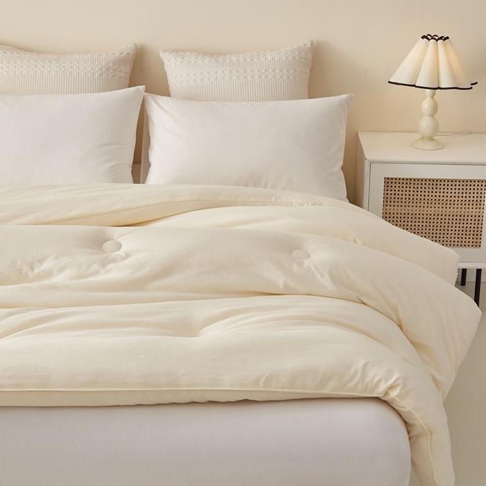 91家纺网 家纺一手货源 找家纺 蓝冰家纺 2026新款木棉提花新疆棉花冬被春秋被被子被芯 白色