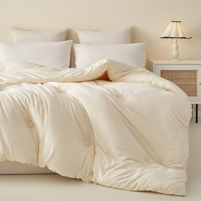 91家纺网 家纺一手货源 找家纺 蓝冰家纺 2026新款木棉提花新疆棉花冬被春秋被被子被芯 白色