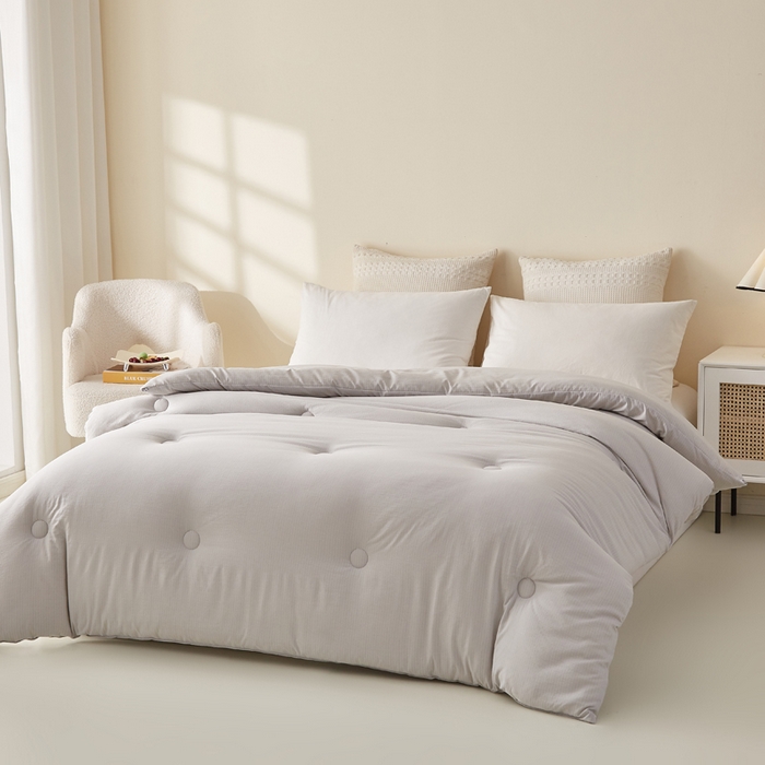 91家纺网 家纺一手货源 找家纺 蓝冰家纺 2026新款木棉提花新疆棉花冬被春秋被被子被芯 灰色