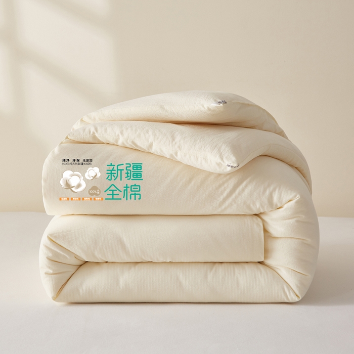 蓝冰家纺 2026新款木棉提花新疆棉花冬被春秋被被子被芯 白色