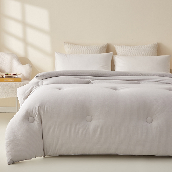 91家纺网 家纺一手货源 找家纺 蓝冰家纺 2026新款木棉提花新疆棉花冬被春秋被被子被芯 灰色