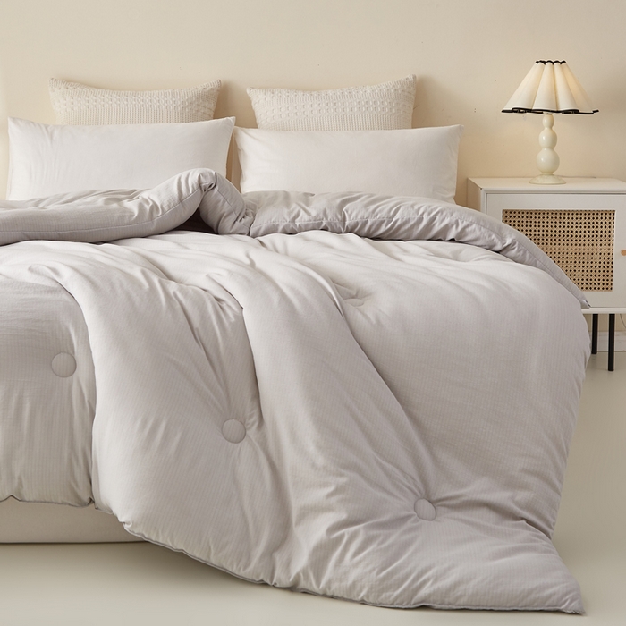 91家纺网 家纺一手货源 找家纺 蓝冰家纺 2026新款木棉提花新疆棉花冬被春秋被被子被芯 灰色