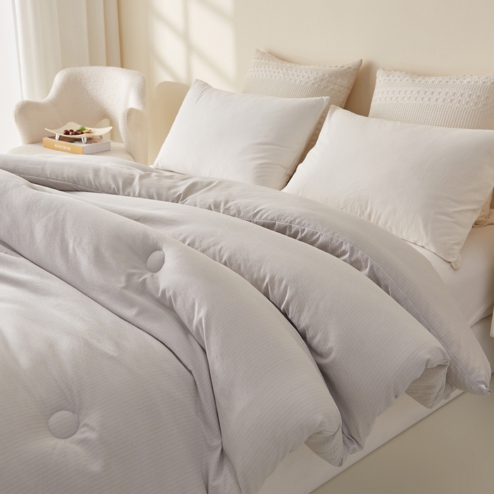 91家纺网 家纺一手货源 找家纺 蓝冰家纺 2026新款木棉提花新疆棉花冬被春秋被被子被芯 灰色