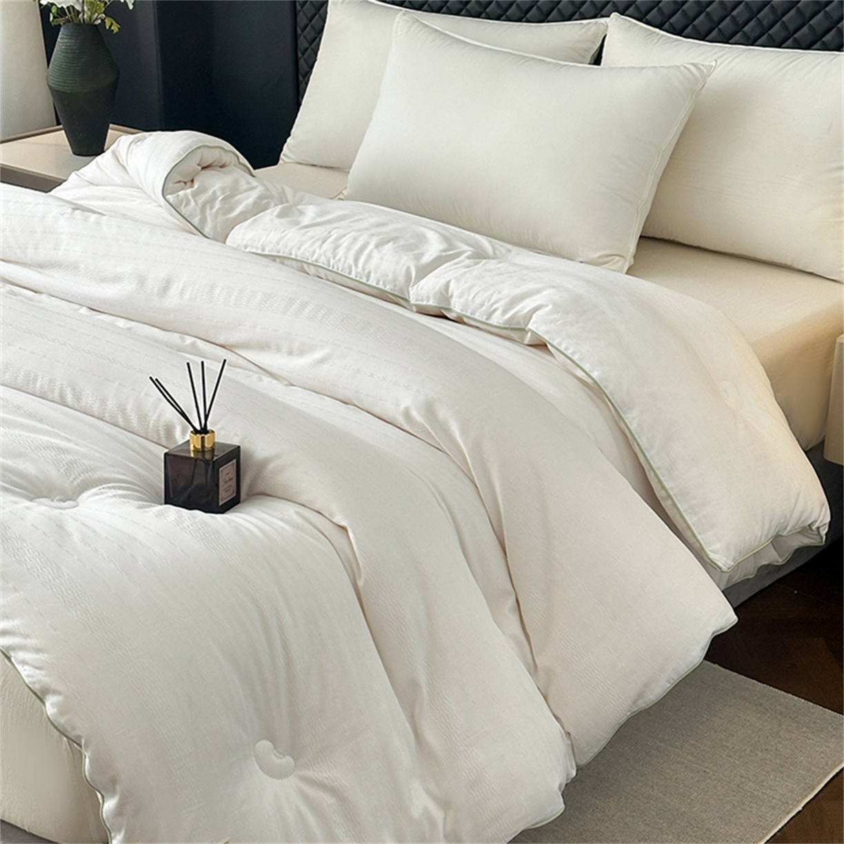 91家纺网 家纺一手货源 找家纺 （总）林希 2026新款A类纯棉提花大豆被春秋被学生被双人冬被