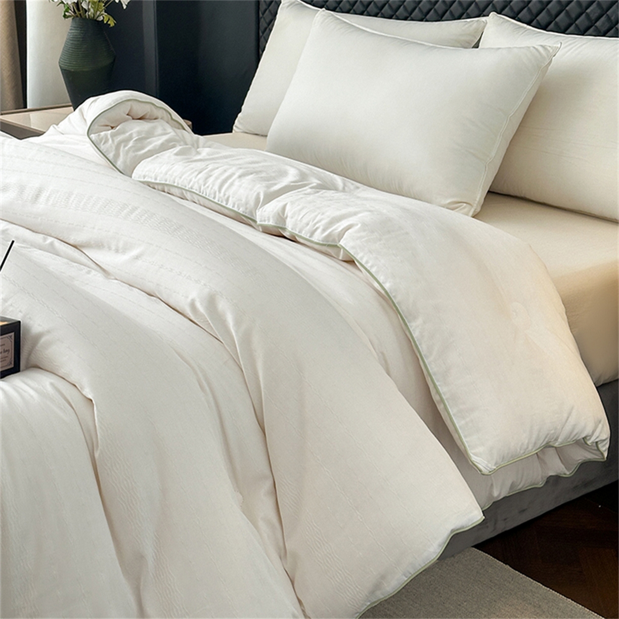 91家纺网 家纺一手货源 找家纺 （总）林希 2026新款A类纯棉提花大豆被春秋被学生被双人冬被