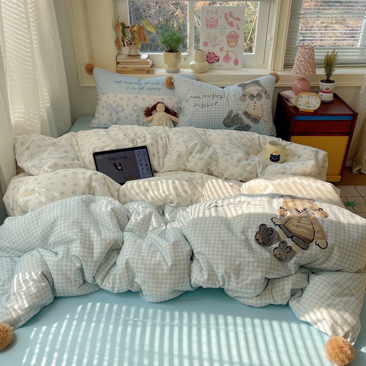 91家纺网 家纺一手货源 找家纺 （总）丽涵家纺 2026新款全棉数码印花毛巾绣四件套-少女派