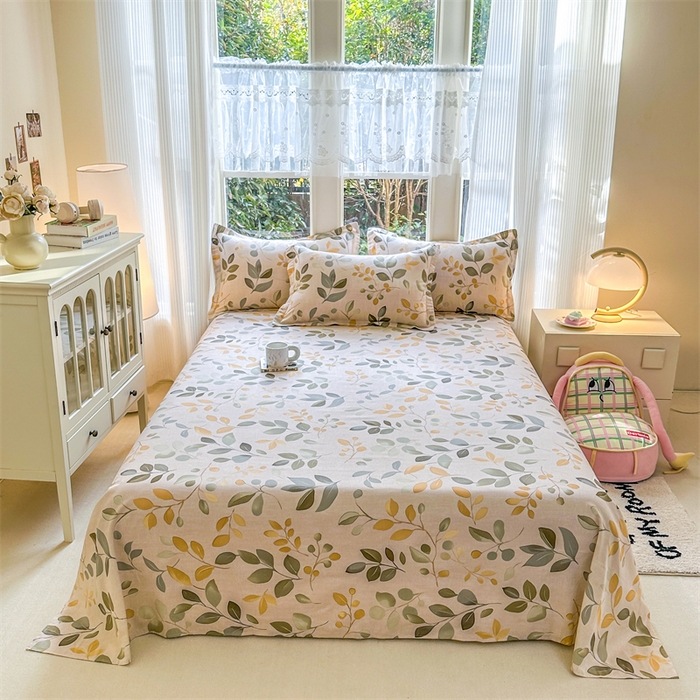 帛织澜家纺 2026新款A类新疆全棉纯棉12868单品印花床单系列（预留缩水，提供质检报告） 飘林