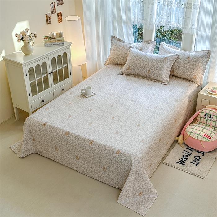 91家纺网 家纺一手货源 找家纺 帛织澜家纺 2026新款A类新疆全棉纯棉12868单品印花床单系列（预留缩水，提供质检报告） 花花熊宝