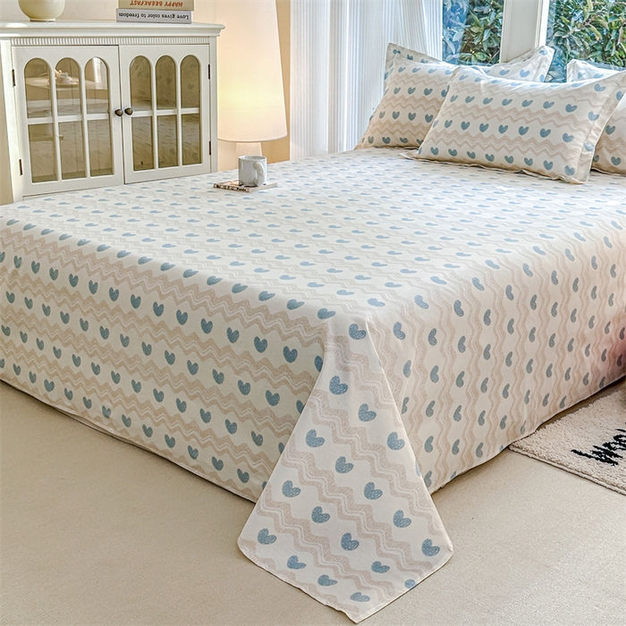 91家纺网 家纺一手货源 找家纺 帛织澜家纺 2026新款A类新疆全棉纯棉12868单品印花床单系列（预留缩水，提供质检报告） 心动旋律