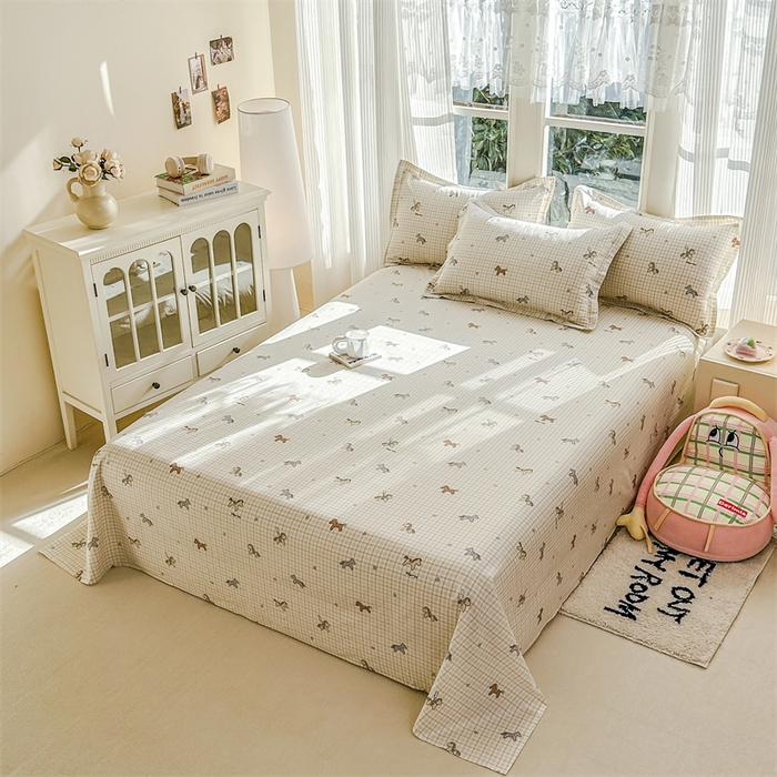 91家纺网 家纺一手货源 找家纺 帛织澜家纺 2026新款A类新疆全棉纯棉12868单品印花床单系列（预留缩水，提供质检报告） 马到成功