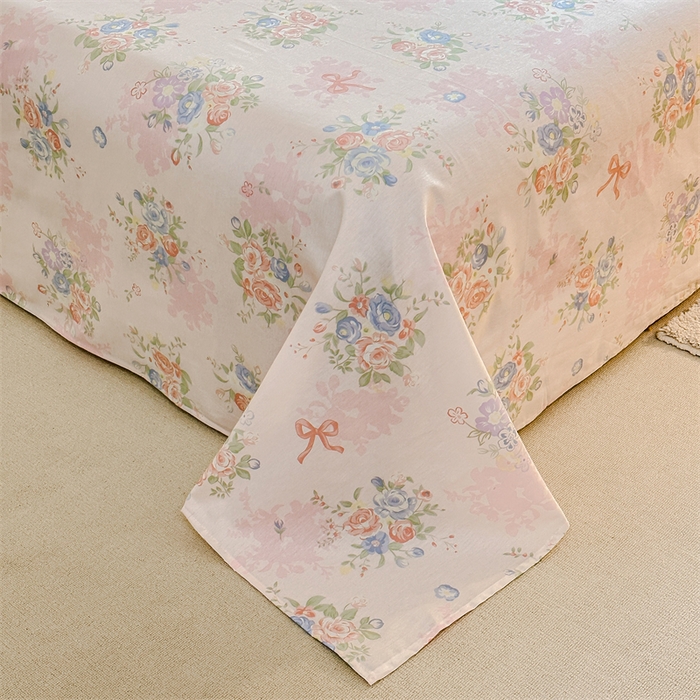 91家纺网 家纺一手货源 找家纺 帛织澜家纺 2026新款A类新疆全棉纯棉12868单品印花床单系列（预留缩水，提供质检报告） 静听花语