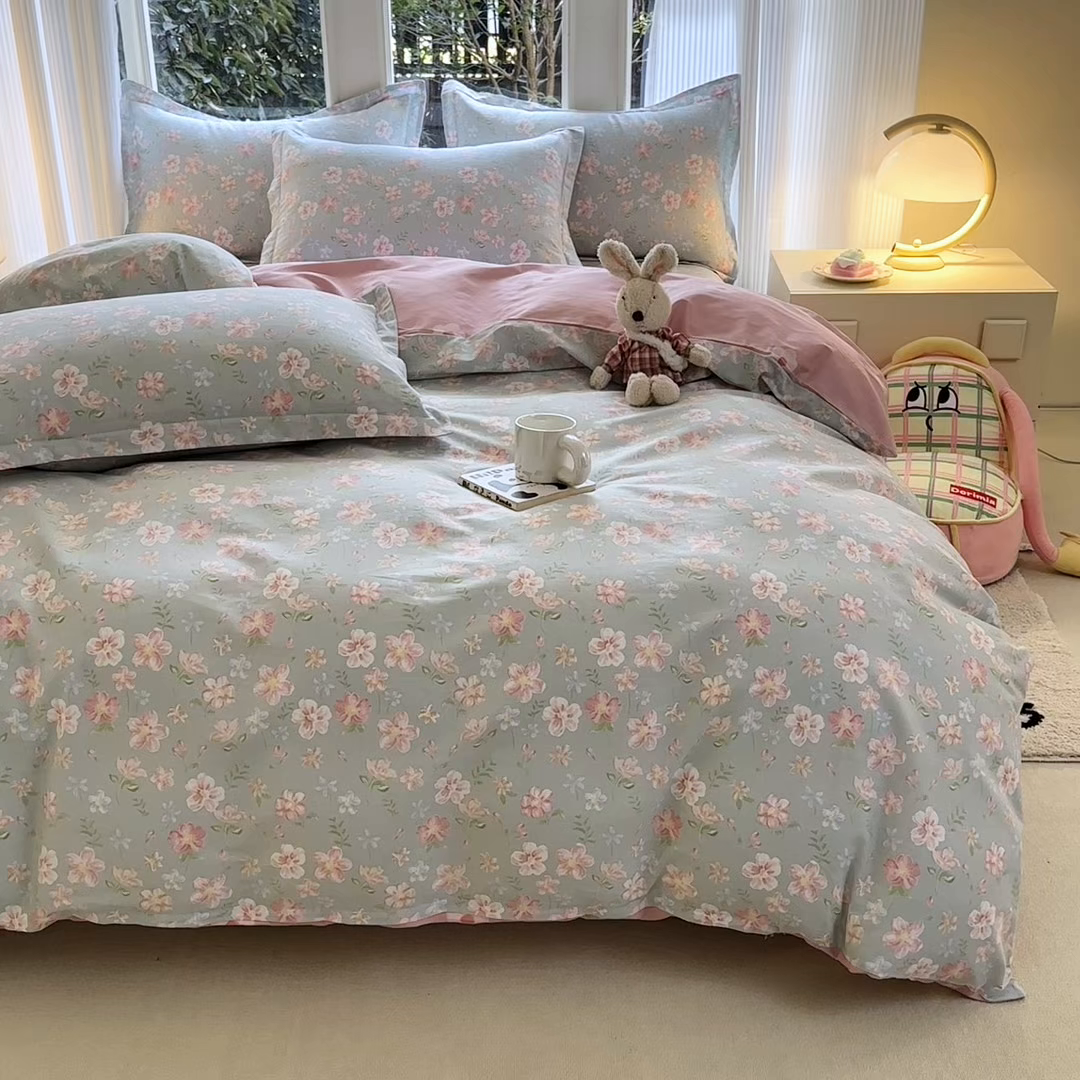 91家纺网 家纺一手货源 找家纺 帛织澜家纺 2026新款A类新疆全棉纯棉12868单品印花床单系列（预留缩水，提供质检报告） 恋恋花开