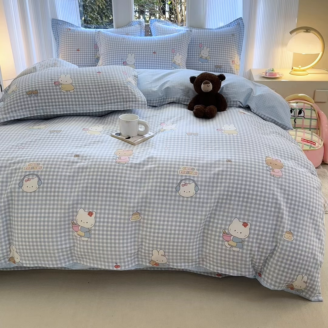 91家纺网 家纺一手货源 找家纺 帛织澜家纺 2026新款A类新疆全棉纯棉12868单品印花床单系列（预留缩水，提供质检报告） 萌友聚会