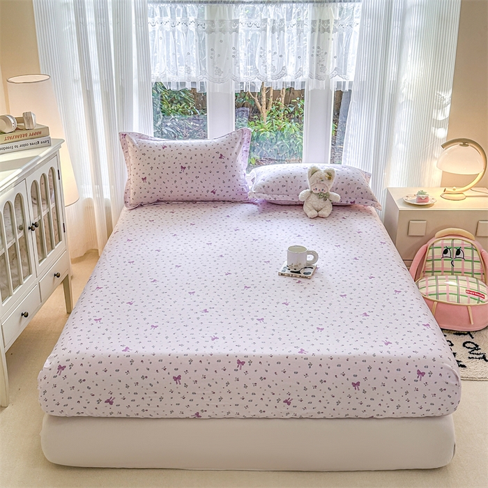 91家纺网 家纺一手货源 找家纺 帛织澜家纺 2026新款A类新疆全棉纯棉12868单品印花床笠系列（预留缩水，提供质检报告） 童话花町