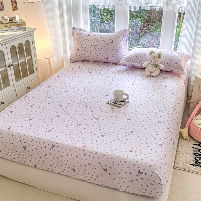 91家纺网 家纺一手货源 找家纺 帛织澜家纺 2026新款A类新疆全棉纯棉12868单品印花床笠系列（预留缩水，提供质检报告） 童话花町