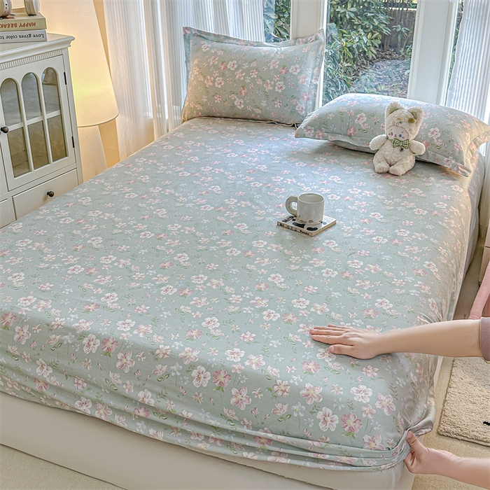 91家纺网 家纺一手货源 找家纺 帛织澜家纺 2026新款A类新疆全棉纯棉12868单品印花床笠系列（预留缩水，提供质检报告） 恋恋花开