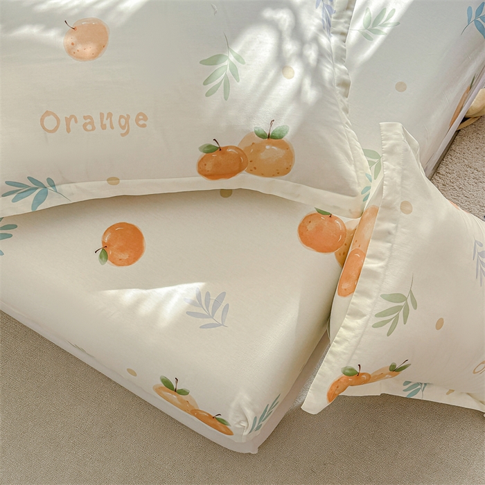 91家纺网 家纺一手货源 找家纺 帛织澜家纺 2026新款A类新疆全棉纯棉12868单品印花床笠系列（预留缩水，提供质检报告） 鲜橙多