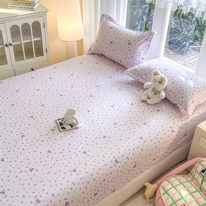 91家纺网 家纺一手货源 找家纺 帛织澜家纺 2026新款A类新疆全棉纯棉12868单品印花床笠系列（预留缩水，提供质检报告） 童话花町