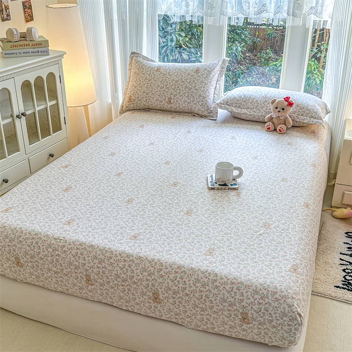 91家纺网 家纺一手货源 找家纺 帛织澜家纺 2026新款A类新疆全棉纯棉12868单品印花床笠系列（预留缩水，提供质检报告） 花花熊宝