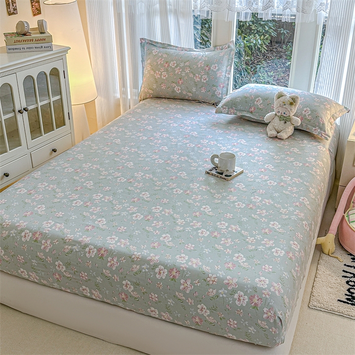 91家纺网 家纺一手货源 找家纺 帛织澜家纺 2026新款A类新疆全棉纯棉12868单品印花床笠系列（预留缩水，提供质检报告） 恋恋花开