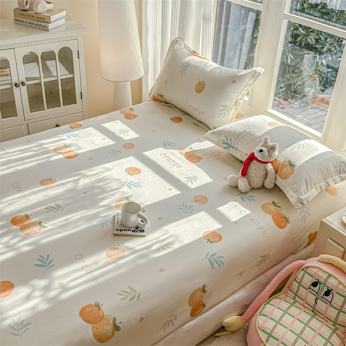 91家纺网 家纺一手货源 找家纺 帛织澜家纺 2026新款A类新疆全棉纯棉12868单品印花床笠系列（预留缩水，提供质检报告） 鲜橙多