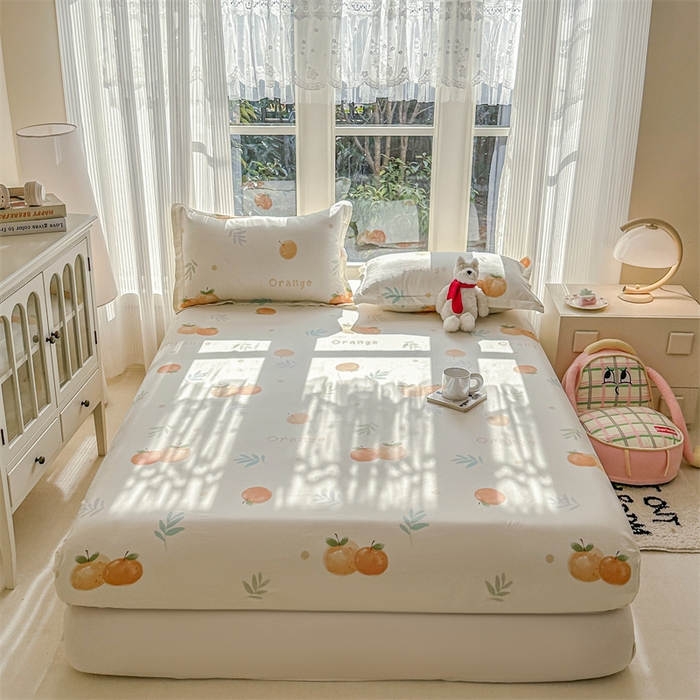 91家纺网 家纺一手货源 找家纺 帛织澜家纺 2026新款A类新疆全棉纯棉12868单品印花床笠系列（预留缩水，提供质检报告） 鲜橙多