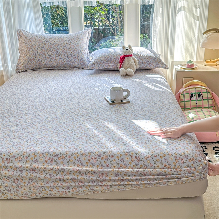 帛织澜家纺 2026新款A类新疆全棉纯棉12868单品印花床笠系列（预留缩水，提供质检报告） 樱芝