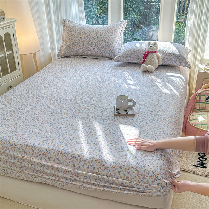 91家纺网 家纺一手货源 找家纺 帛织澜家纺 2026新款A类新疆全棉纯棉12868单品印花床笠系列（预留缩水，提供质检报告） 樱芝